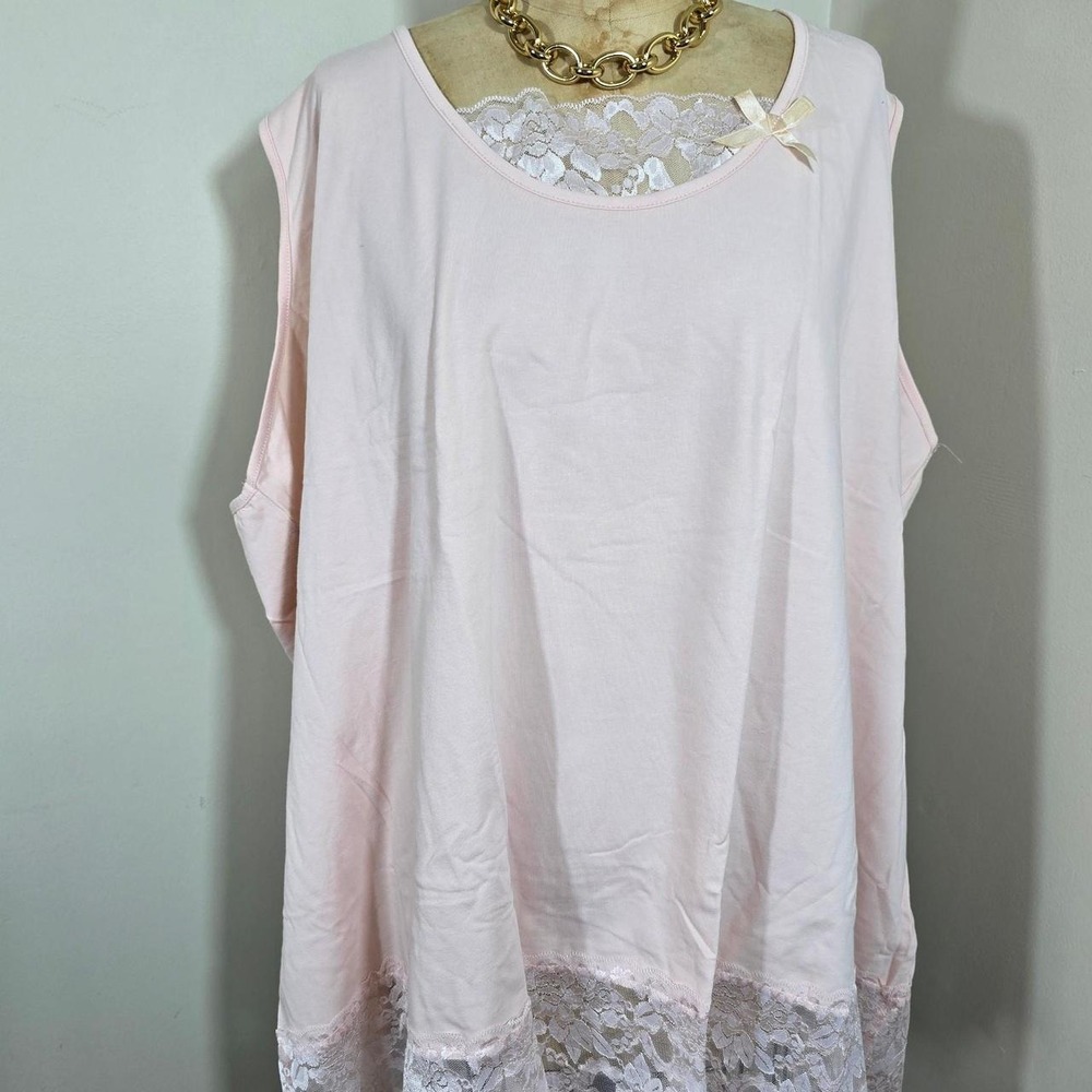 Ellos pale pink lace trim top size 42/44 6X
